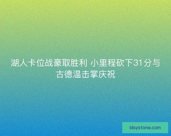湖人卡位战豪取胜利 小里程砍下31分与古德温击掌庆祝