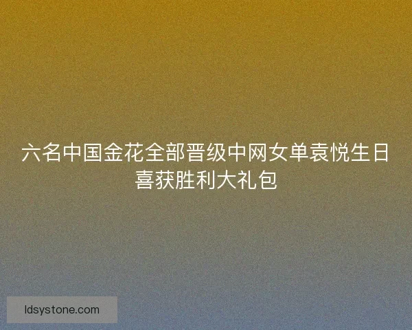六名中国金花全部晋级中网女单袁悦生日喜获胜利大礼包