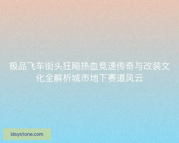极品飞车街头狂飚热血竞速传奇与改装文化全解析城市地下赛道风云 极品飞车街头狂飚热血竞速传奇与改装文化全解析城市地下赛道风云